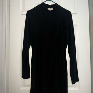 Long sleeve black knit dress